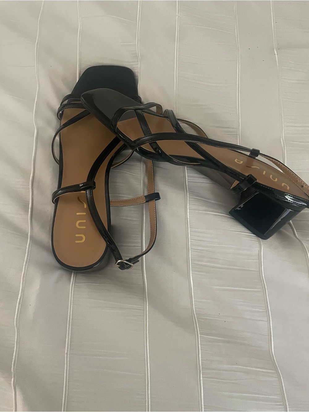 Tall Girl NEW Black Strappy Low Heel Sandals